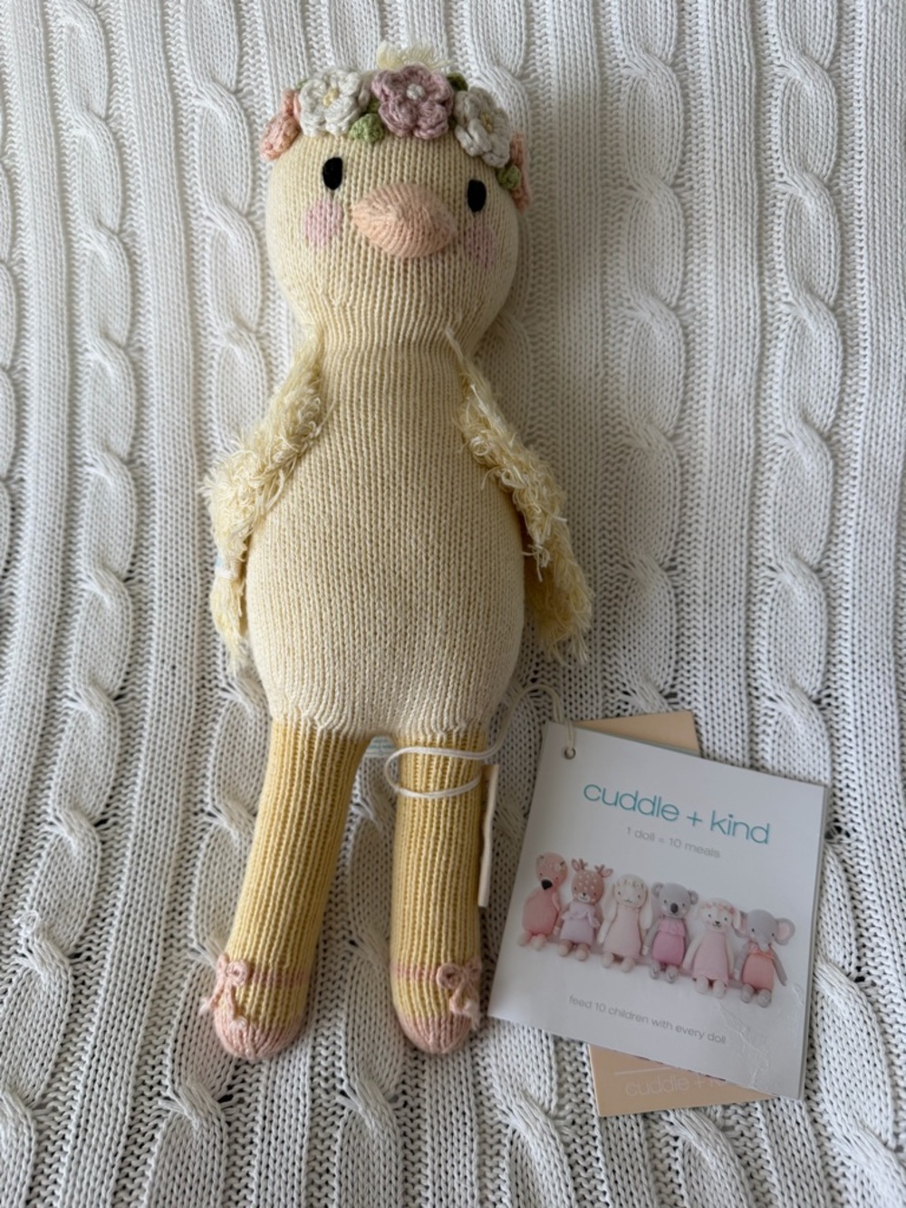 Cuddle + Kind Flora Duckling Mauve NEW Medium Ducky Baby Gift Nursery Decor